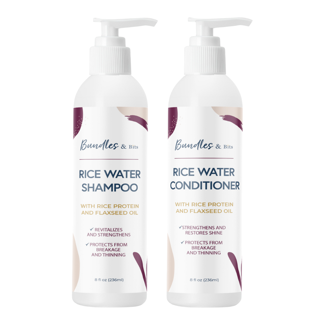 Rice Water Shampoo and Conditioner Hair Care Products_Front