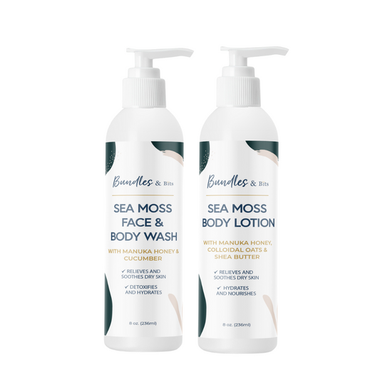 Sea Moss Face & Body Wash and Lotion Body Care Products_Front
